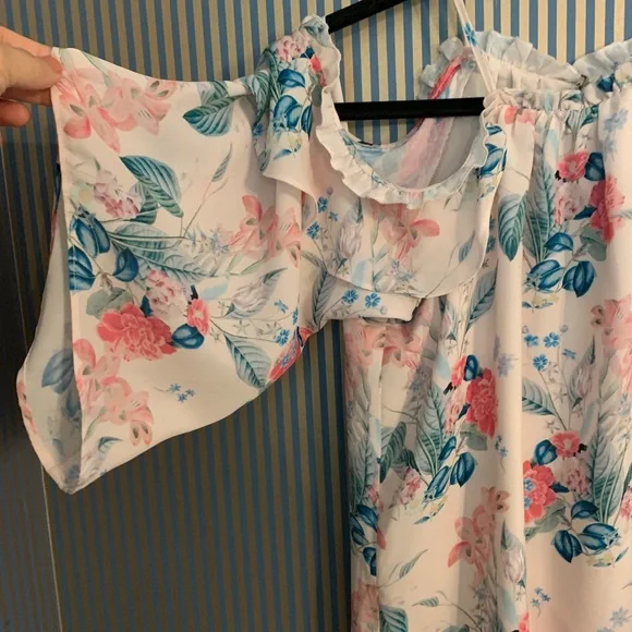 NWT Parker cold shoulder floral blouse size XS - Picture 5 of 6